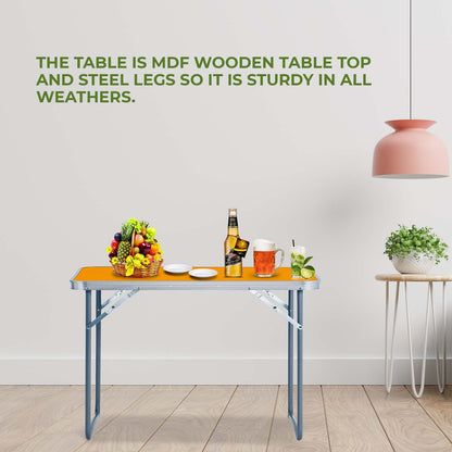 2.3ft Aluminum Folding Picnic Table | Lightweight & Portable Camping Table | Adjustable Height Outdoor Trestle Table for BBQ, Garden, Travel, & Events – Sturdy & Compact