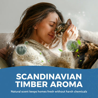 30L Premium Cat Litter - Ultra Absorbent Wood Pellets, Natural Fresh Scent - Soft Bedding for Comfort, Odour Control - Made from Virgin Wood - Scandinavian Timber Aroma