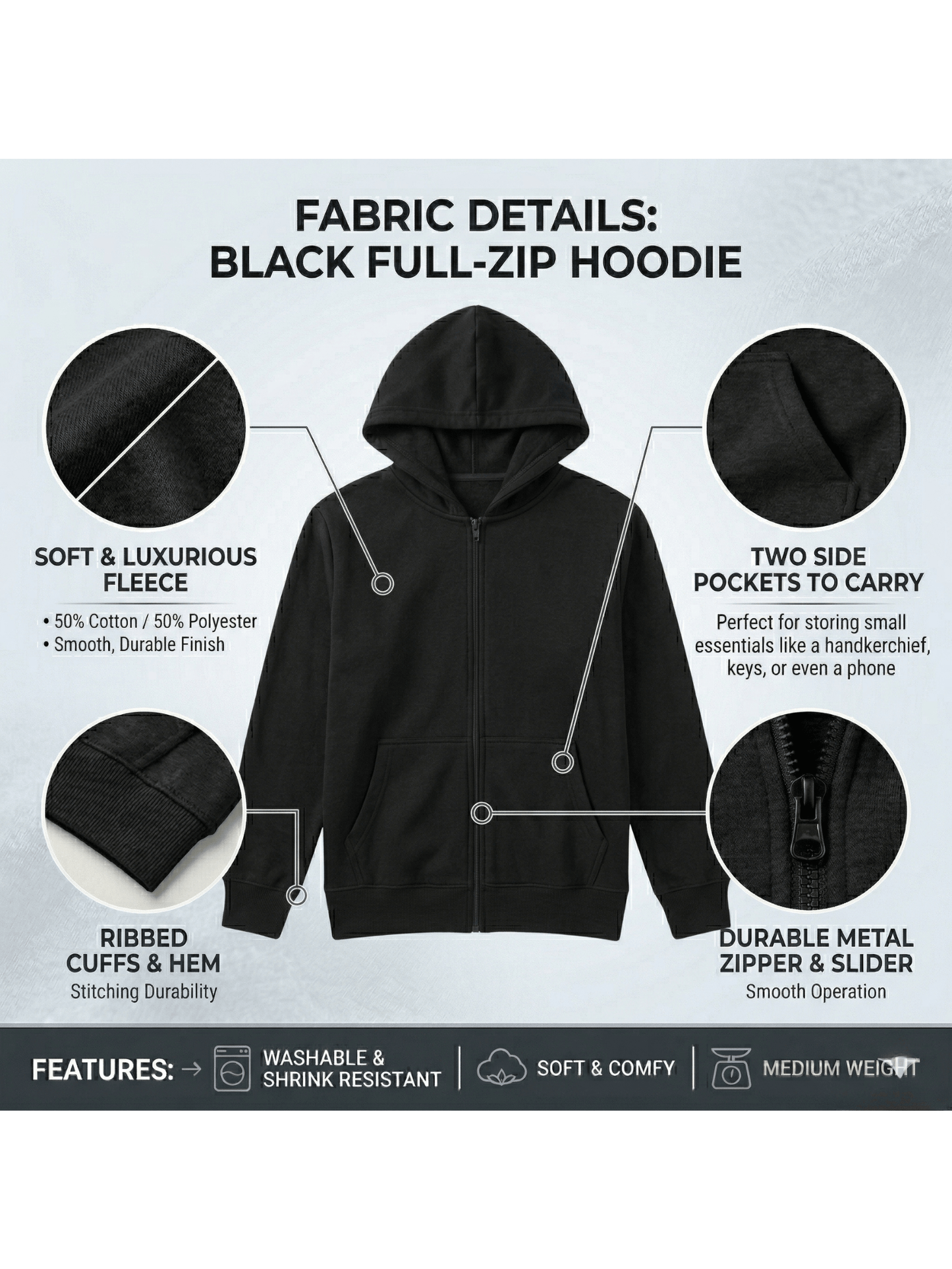 GW CLASSY OUTFIT Boys Girls Casual Fleece Hoodie Kids Lightweight Zipper Sweat Shirt Soft and Comfortable for School and Everyday