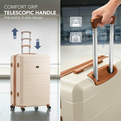 28 Inch Large Suitcase Lightweight ABS Hard Shell with TSA Lock & 4 Spinner Wheels - 75x49x29cm Check-In Luggage, Water-Resistant, UK Stock