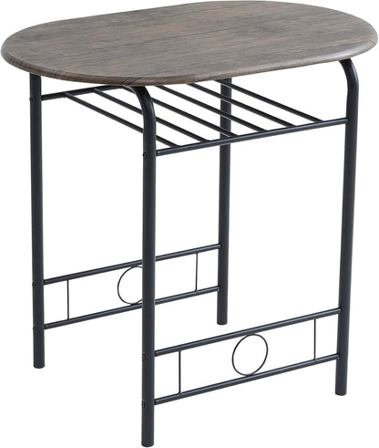 Dining Table and Chairs Set Metal Wood Effect Kitchen Table Dining Chairs