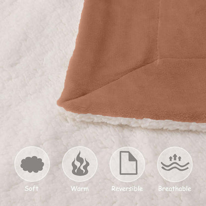 Soft Cozy Sherpa Blanket, Double-Sided Throw Blanket, Contemporary Design, Warm Throw for Couch, Bed, Office and Travel, Versatile All-Season, Perfect Holiday Gift