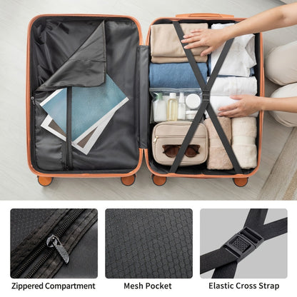 Hard Shell Luggage Set 3 4 5 Piece ABS Suitcase Set with 360° Spinner Wheels Expandable Lightweight Hardside 12 16 20 24 28 Inch 7 Colour Combinations UK
