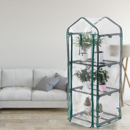 3 Tier Greenhouse, Small Plant Greenhouses, With Transparent Plastic PVC Cover, Indoor outdoor tent garden greenhouse (51 x 45 x 130 cm)