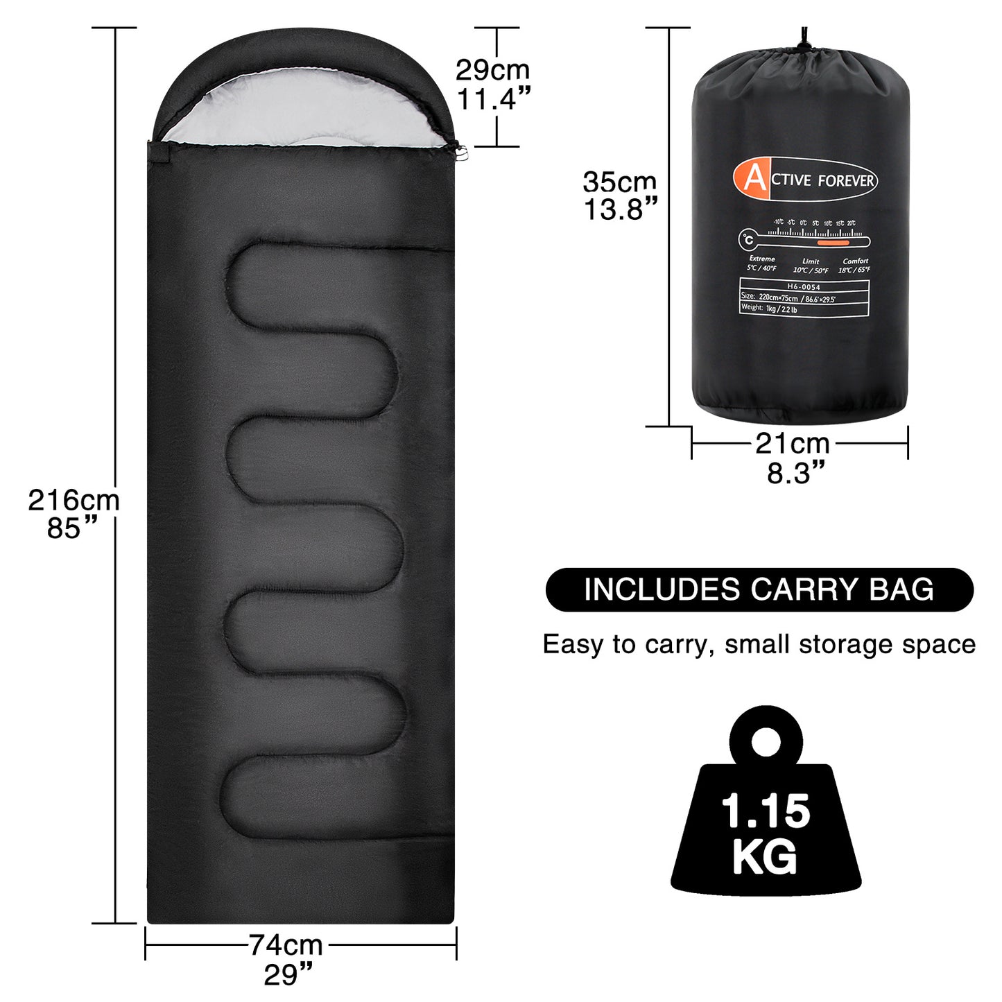 1pc Sleeping Bags For Single Adults, 4 Season Envelope Lightweight Compact Ultralight Backpacking With Portable Carry Bag For Summer, Camping, Hiking & Travel, Indoor & Outdoor Use