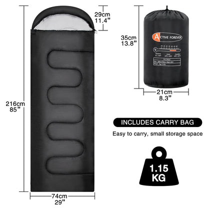 1pc Sleeping Bags For Single Adults, 4 Season Envelope Lightweight Compact Ultralight Backpacking With Portable Carry Bag For Summer, Camping, Hiking & Travel, Indoor & Outdoor Use