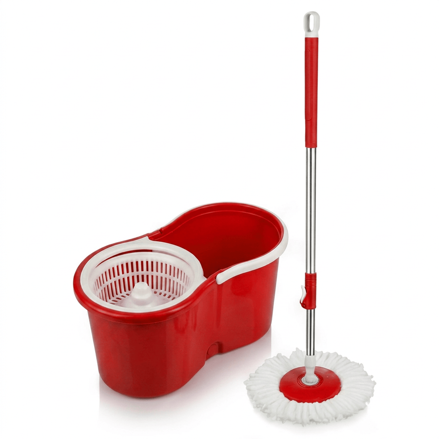 360° Spin Mop and Bucket Set with Wringer, Easy Wring Floor Cleaning Mop with 2 Reusable Microfiber Head for Household Living Room Bedroom Bathroom Toilet
