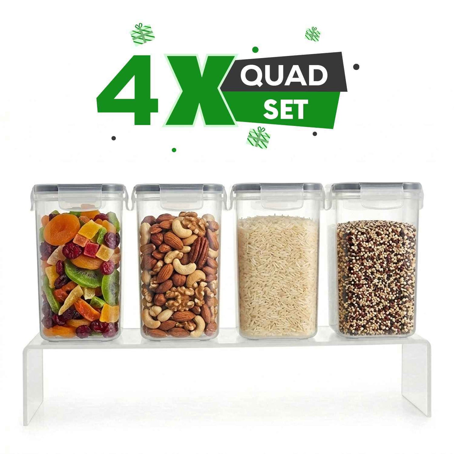 AEX Airtight Food Storage Containers with Lid Kitchen Storage Boxes for Dry Food Pantry Organisation Stackable Design Multiple Size Options (Set of 4/5/10/20/30)