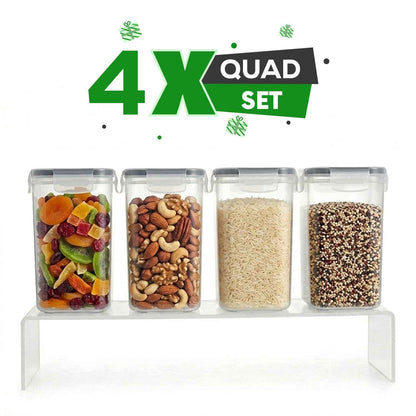 AEX Airtight Food Storage Containers with Lid Kitchen Storage Boxes for Dry Food Pantry Organisation Stackable Design Multiple Size Options (Set of 4/5/10/20/30)