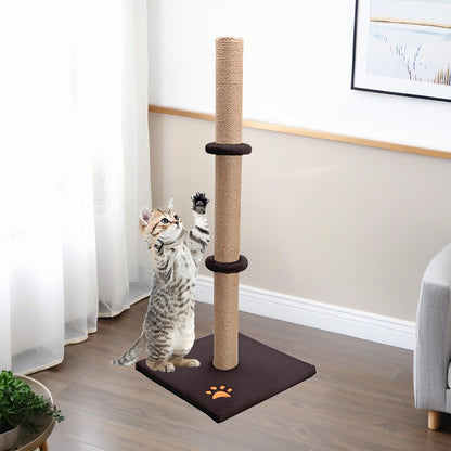 Cat Scratching Post 89 Cm Vertical Cat Tree For Pet Cats Climbing Frame With Soft Plush Carpet-Covered Base And Sisal Pole For Pet Cats