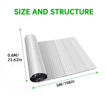 Radiator Insulation Foil Roll Bubble 5M x 60CM Heat Reflective Energy Saving Film with 6 Double Sided Tapes