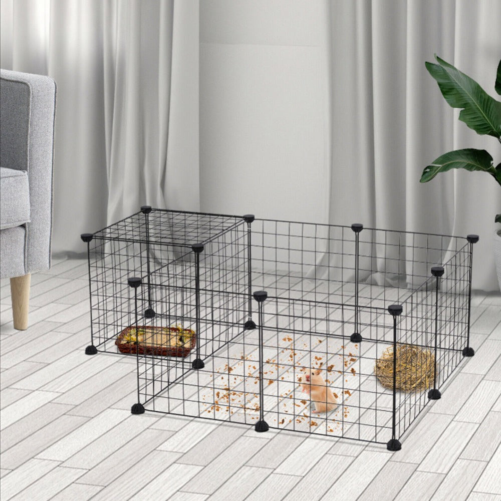 twelve-panel metal pet playpen - dimensions and specification detail 4