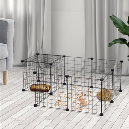 twelve-panel metal pet playpen - dimensions and specification detail 4