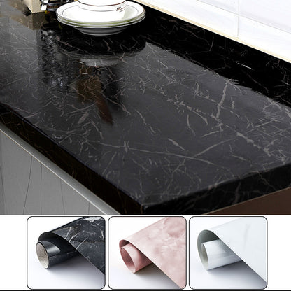 60cmX10m Self Adhesive Kitchen Worktop Covering Vinyl Wrap Cupboard Door Marble Stickers
