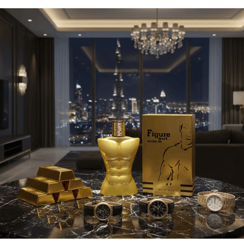 Premium Long Lasting Perfume For Men - FIGURE OUT GOLD Men'S EDT 100ml Spray | Aromatic Experience Irresistible High-Quality Fragrance for the Modern Man | Premium Saffron & Amberwood Notes | Masculine, Elegant, & Exclusive Scent for Him To Attract Women