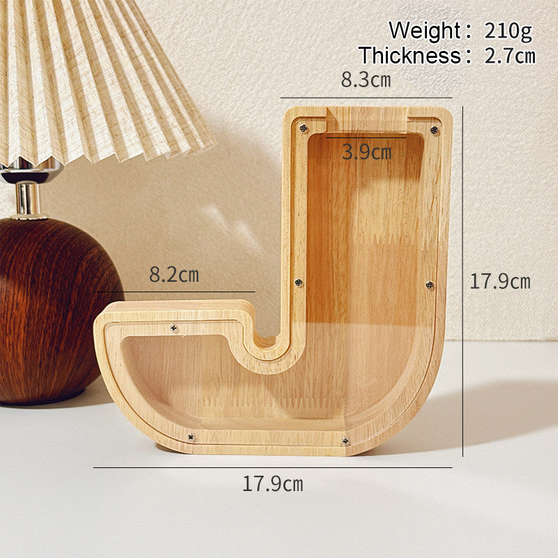1 unique 18cm*18cm wooden letter jar - 26 creative A-Z letter storage containers, transparent design, birthday gift idea, home decoration, best friend gift, and functional holiday present.