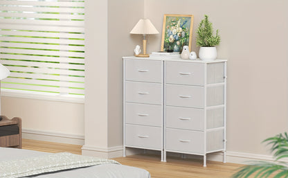 4-Drawer Chest Of Drawers with Metal Frame & MDF Wooden Top, Adjustable Feet, Anti-Tip Safety, Spacious Storage Unit for Bedroom Or Living Room (45x30x91cm/ 17.7x11.8x35.8inch)