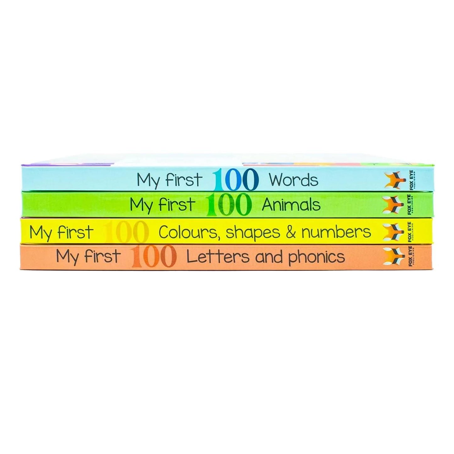 My First 100 Box set 4 books set (My first 100 words, 100 Animals, 100 Colours shapes numbers, 100 letters & phonics)