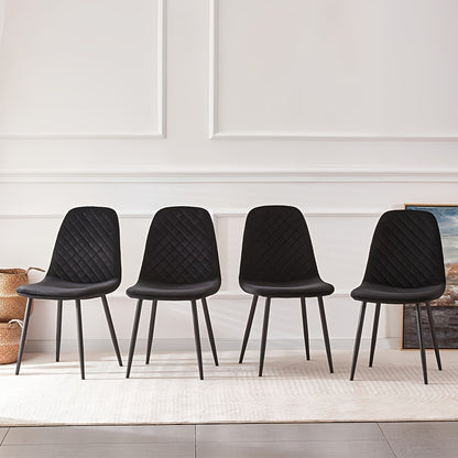 A Set of 2 Or 4 Velvet Dining Chairs with Metal Legs, Fabric Upholstered Seats, Modern Style Dining Chairs, Living Room Side Chairs