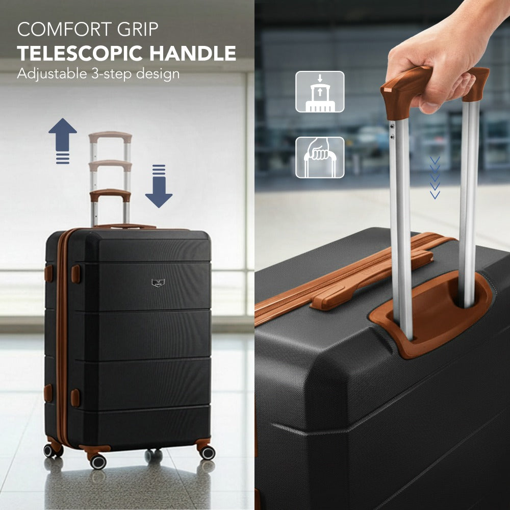 28 Inch Large Suitcase Lightweight ABS Hard Shell with TSA Lock & 4 Spinner Wheels - 75x49x29cm Check-In Luggage, Water-Resistant, UK Stock