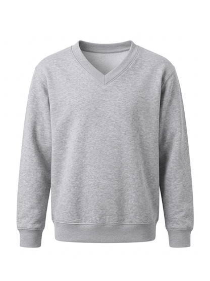GW CLASSY OUTFIT Boys & Girls V-Neck School Jumper – Kids Unisex Long Sleeve Fleece Uniform Soft & Comfortable Sweatshirt