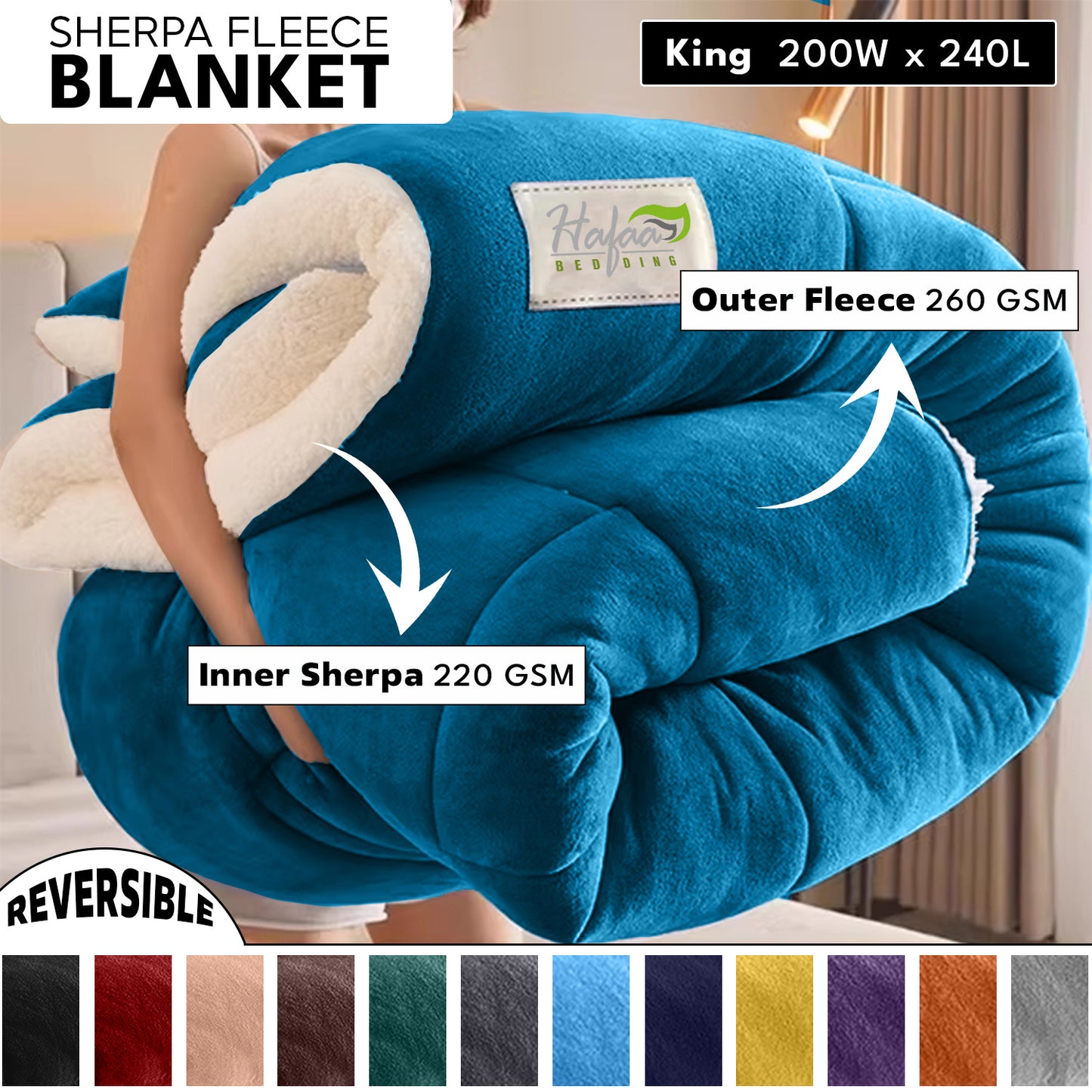 Soft Cozy Sherpa Blanket, Double-Sided Throw Blanket, Contemporary Design, Warm Throw for Couch, Bed, Office and Travel, Versatile All-Season, Perfect Holiday Gift