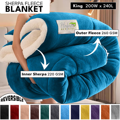 Soft Cozy Sherpa Blanket, Double-Sided Throw Blanket, Contemporary Design, Warm Throw for Couch, Bed, Office and Travel, Versatile All-Season, Perfect Holiday Gift