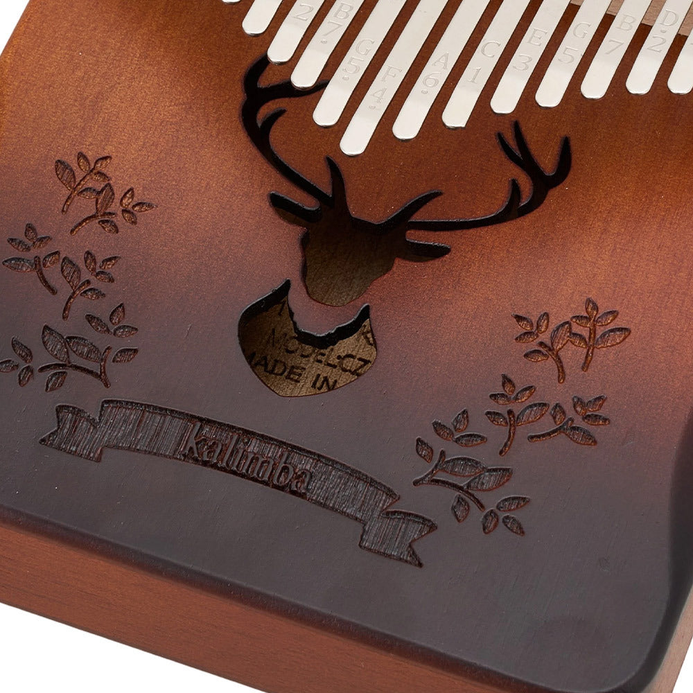 21-Key Thumb Piano Kalimba - Wooden Thumb Piano with Tuning Hammer & Accessories, Portable Acoustic Instrument - Perfect Beginner Gift for Stress Relief & Learning, Fun Instrument for Parties And Gatherings