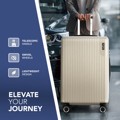 LUGG 76.5 x 50.5 x 30cm Vacay Suitcase ABS Luggage with TSA Indent Lock, Aluminium Trolley Handle, 360° Spinner Wheels, Water-Resistant & Durable Material - Airline Compatible (28inch)