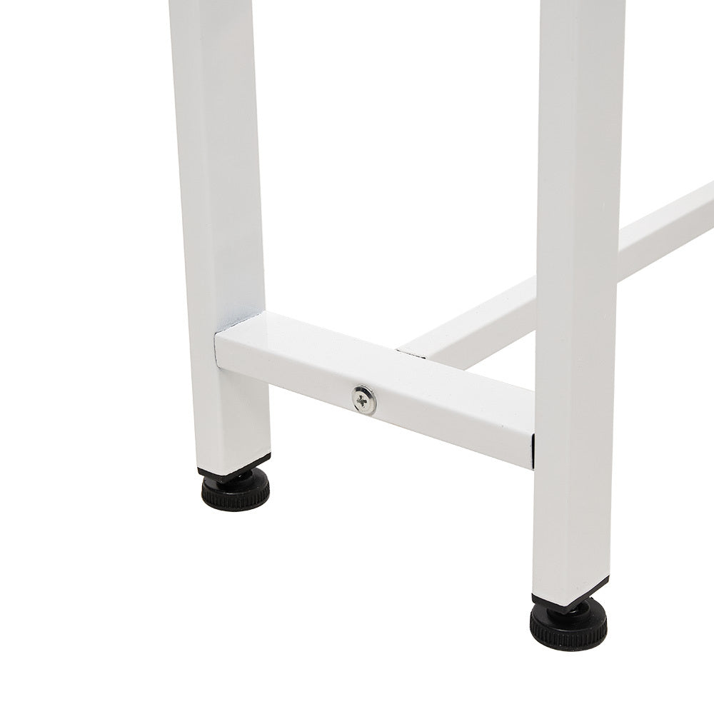 Space Efficient Side Table Single Double Tier Wall Mounted MDF Shelf with Metal Frame Multi Functional Narrow Table with Storage Hallway Bedroom Table 80x20cm Wood Black White Frame