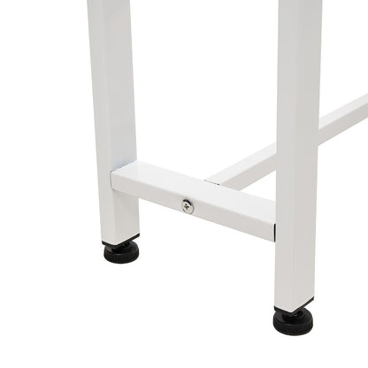 Minimalist Wooden Console Table - Slim Wall-Mounted Single/Double Tier Entryway Shelf with Carbon Steel Frame, Space-Saving Narrow Hallway Table, Bedroom/Living Room Table (80x20cm, MDF Wood + Black/White Metal)