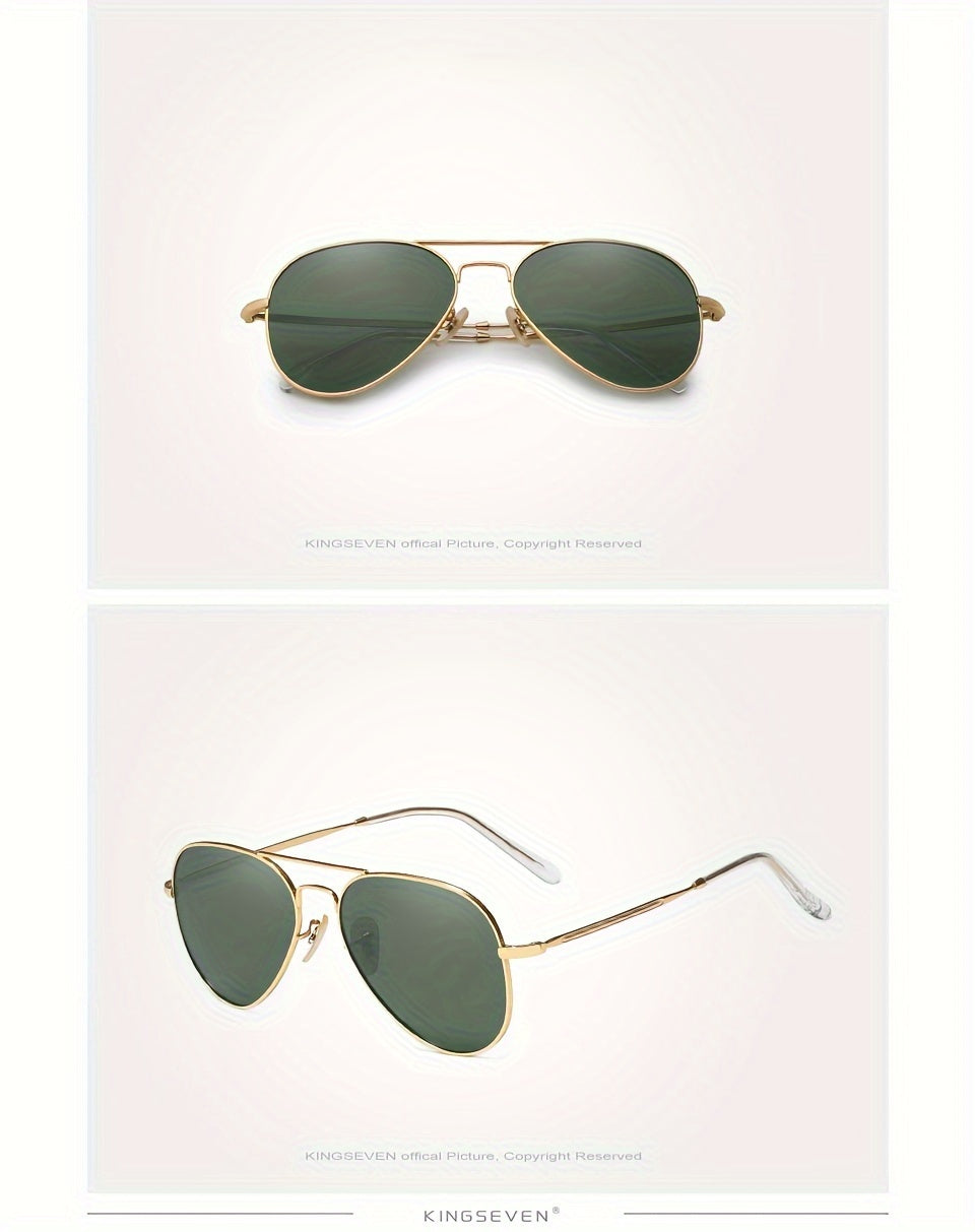 Kingseven Classic Pilot Polarized for Men And Women Fashion Unisex Style Eyewear for Activities, Parties, And Photography Props