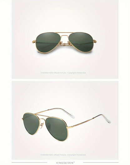 Kingseven Classic Pilot Polarized for Men And Women Fashion Unisex Style Eyewear for Activities, Parties, And Photography Props