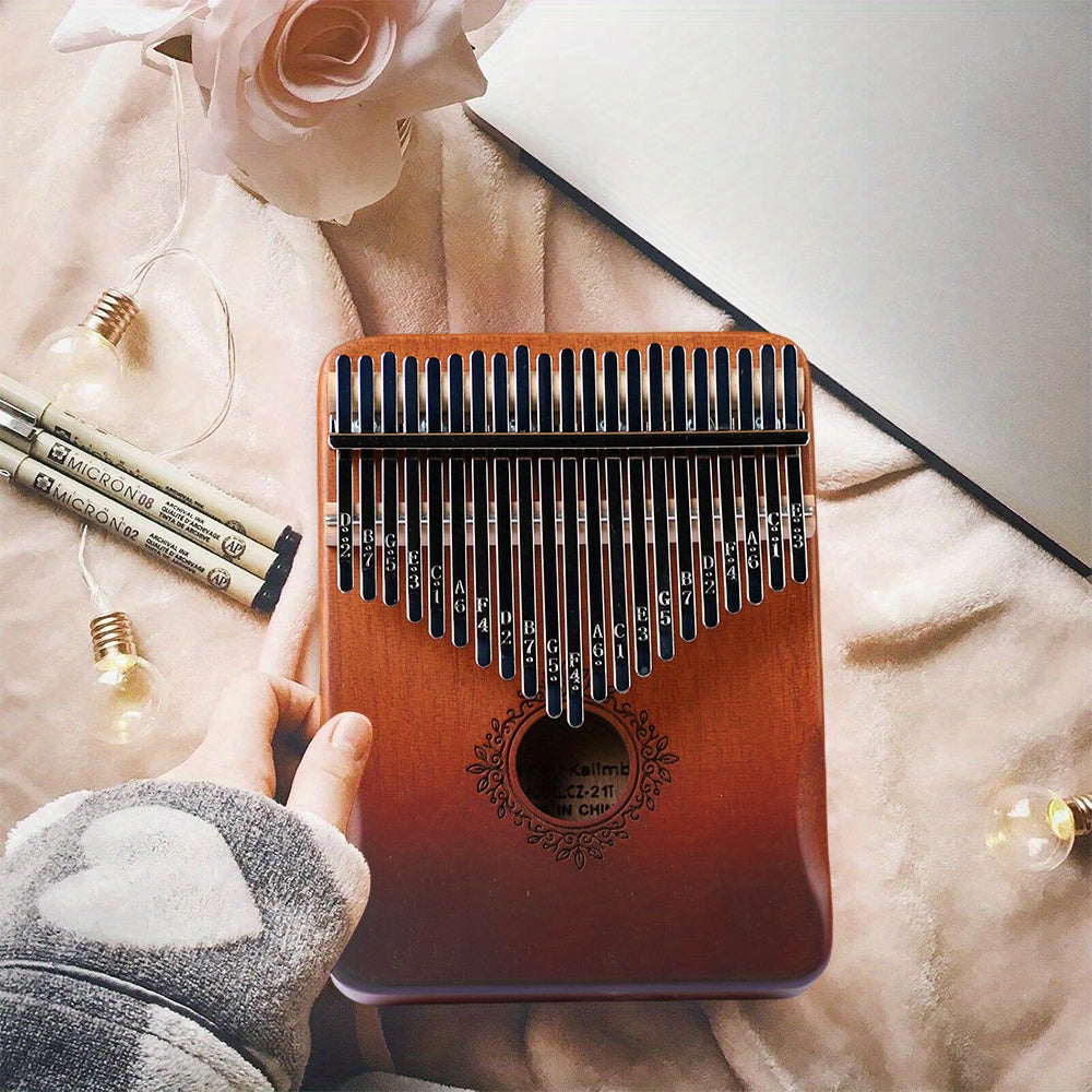 21 Keys Thumb Piano Kalimba set with Tuning Hammer & Accessories - Elegant Acoustic Musical Instrument for Beginners, Includes Storage Bag, Durable Wooden Construction, Perfect Holiday Gift, Musical Instruments