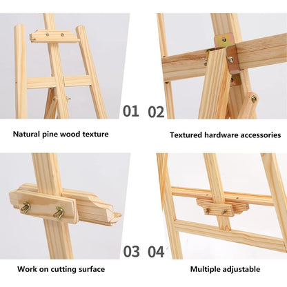 Studio Easel 1.5M Adjustable Drawing Painting Holder 59inch Wooden A-Frame Display Drawing Board Folding Art Stand for Painting