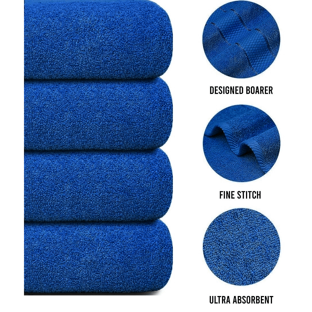 4 X Large Jumbo Bath Towels 100% Egyptian Cotton -75 x 150 cm- Soft Quick Dry Hotel Spa Big Bathroom Towels Set