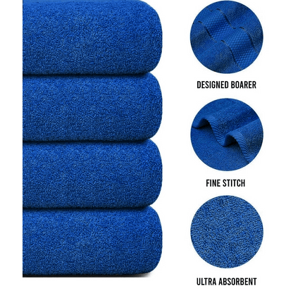 4 X Large Jumbo Bath Towels 100% Egyptian Cotton -75 x 150 cm- Soft Quick Dry Hotel Spa Big Bathroom Towels Set