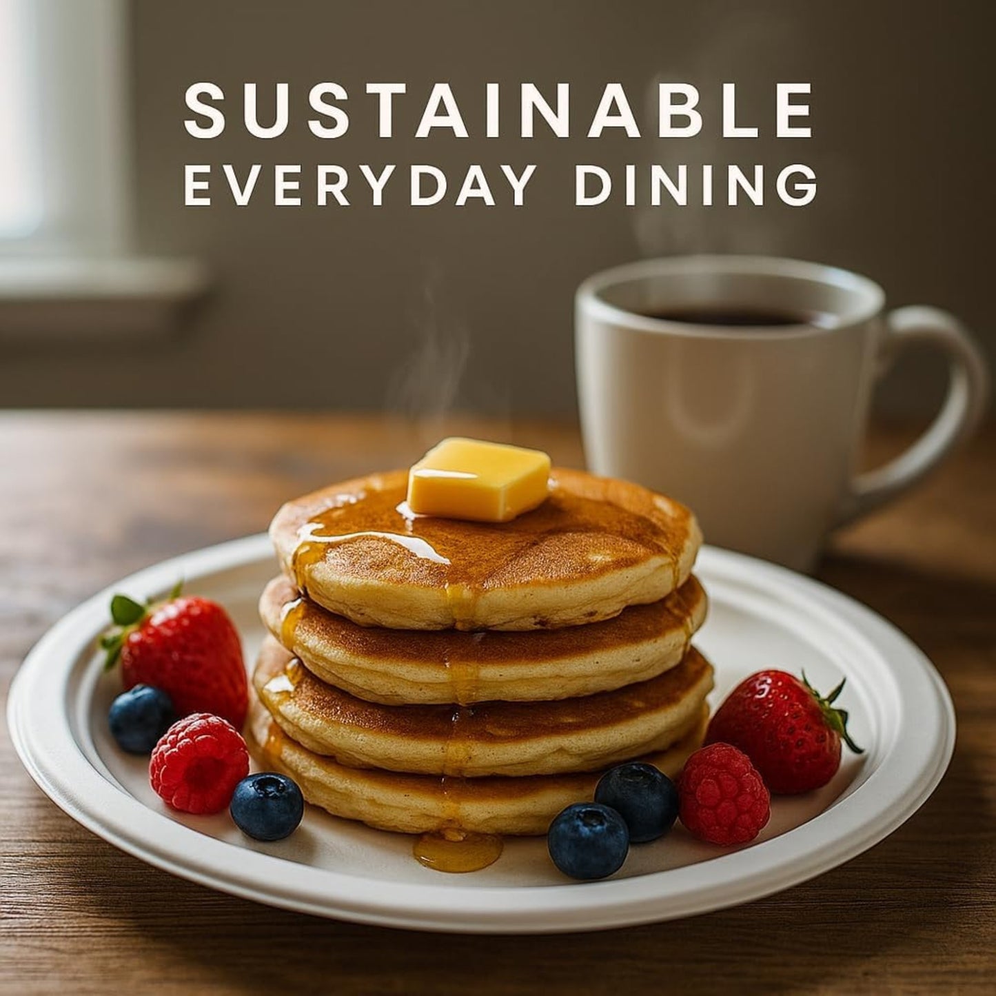 Strong Disposable Paper Plates 9" Bagasse Heavy-Duty Disposable Plates for PartiesMicrowave-Safe Party Plates,Dinner Plates for Hot & Cold Food Restaurants Takeaway Dessert Snack Tableware