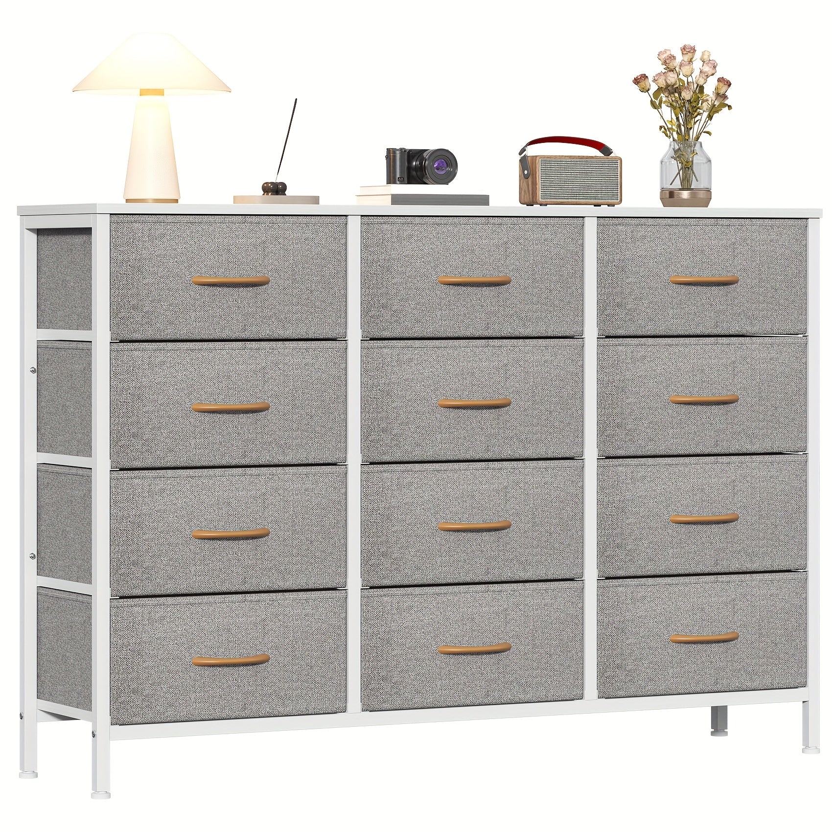 12-Drawer Fabric Chest - Tall Bedroom Storage Unit