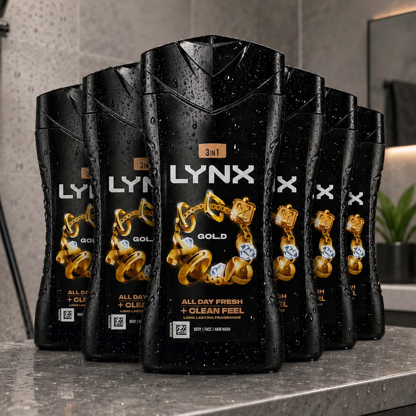 Lynx Gold Shower Gel 225ml - Pack of 6