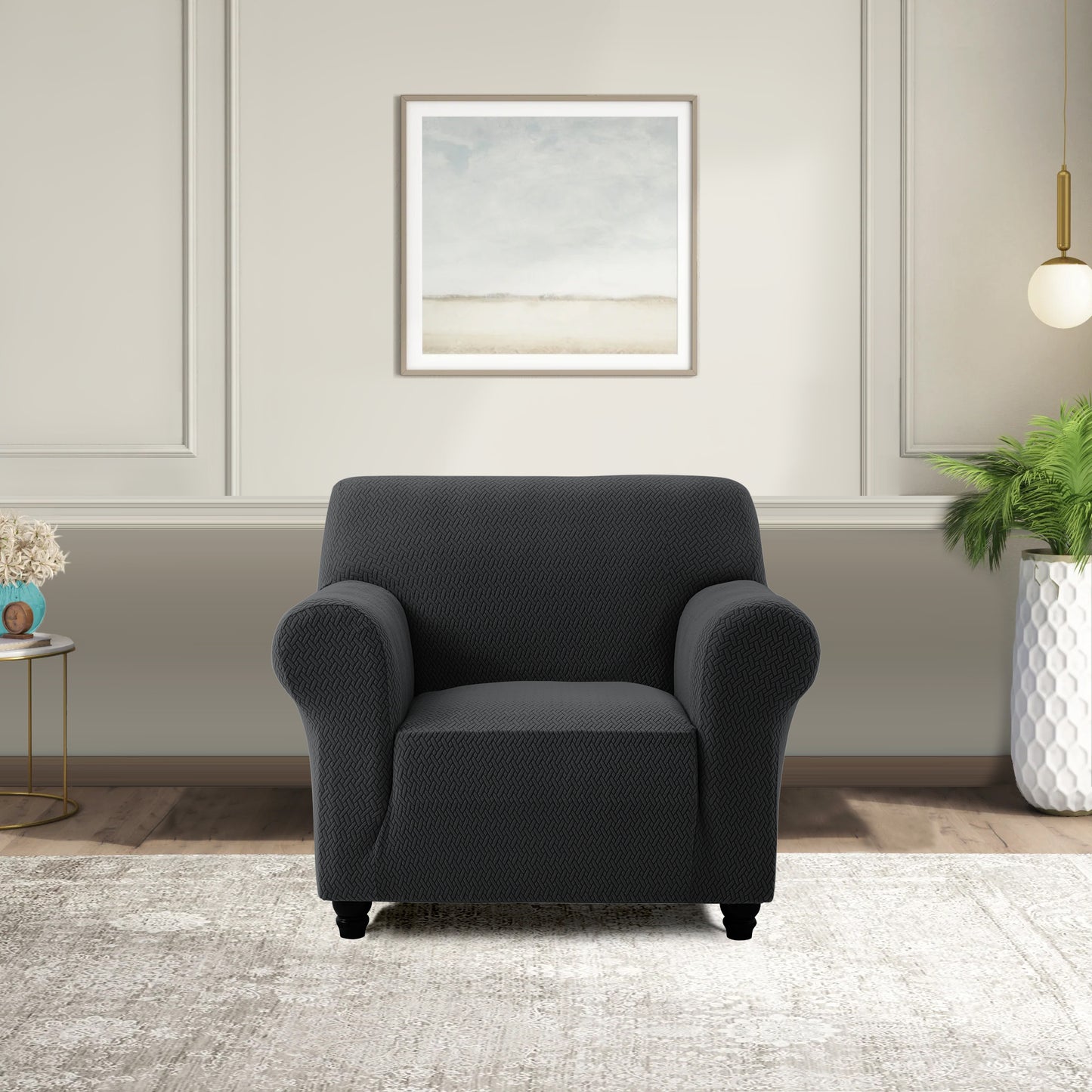 1pc Stretchable Spandex Elastic Sofa Cover – 1, 2, 3 Seater Polyester Spandex Furniture Protector, Anti-Slip Grip & Pet-Friendly, Machine Washable, Perfect for Living Room & Home Decoration