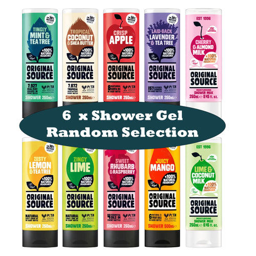 Original Source Shower Gel 250ml – Random 6 Pack Bundle