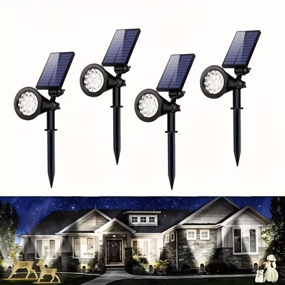 Solar Landscape Lights, 18 LED Outdoor Spotlights, Three Levels Of Dimming + IP44, Easter Smart Light Control Automatic Night Lighting, Suitable for Garden, Lawn, Flower Bed And Advertising Board Lighting, As Well As Landscape Trees.
