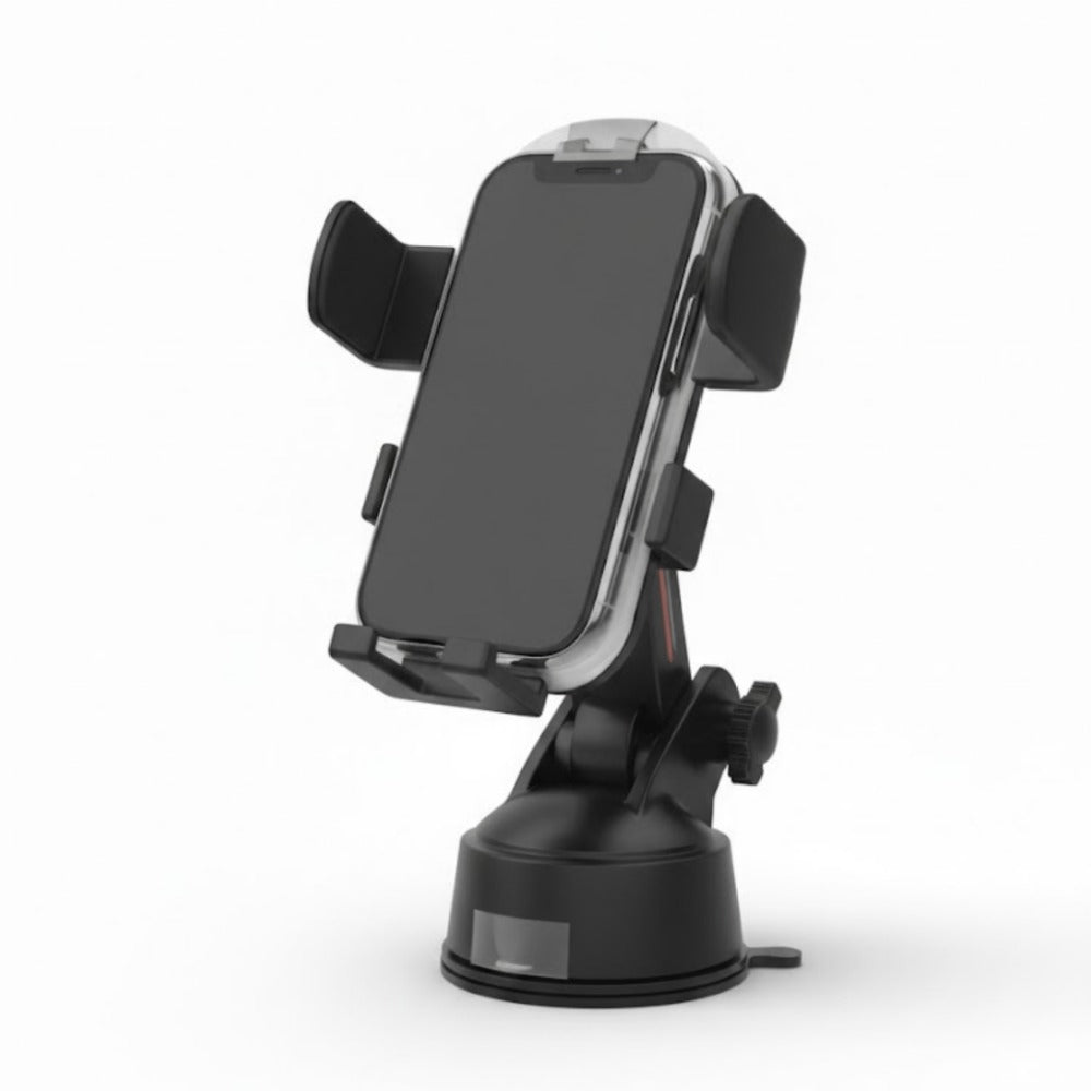 Car Phone Mount with Suction Cup & Quick-Release Button, Anti-Shake Flexible Long Arm Dashboard Holder for Hands-Free Navigation – Universal 360° Windscreen & Dashboard Phone Cradle for UK Drivers
