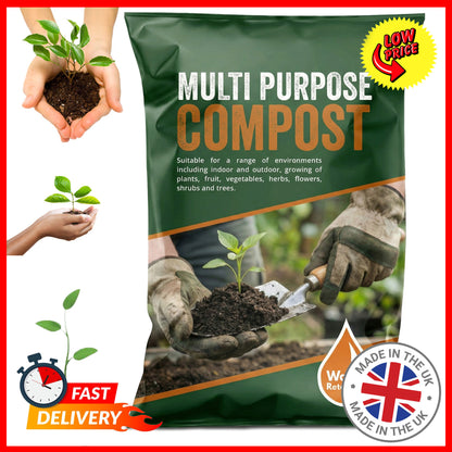 60 Litre Multi-Purpose Compost Nutrient-Rich Gardening Soil For Flowers, Vegetables & Ornamental Plants