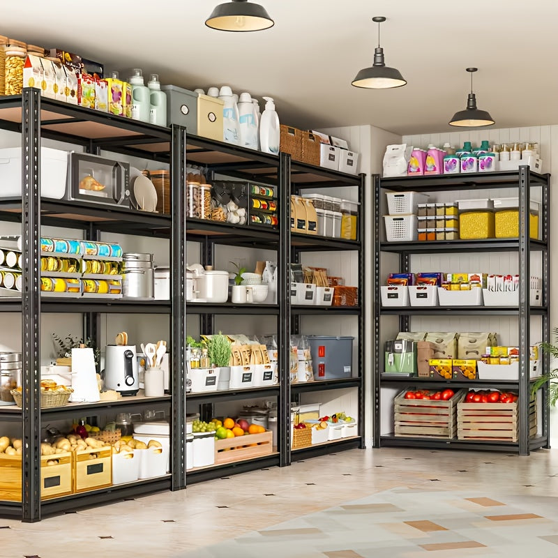 5-layer Steel Frame - Capacity 150-300kg, Suitable for Home, Office, Warehouse, Multi-functional Floor-standing Shelf with Durable Steel Frame, Durable and Easy to Assemble, Storage Rack, Multi-functional Shelf, Sturdy Structure, Storage Rack Storage