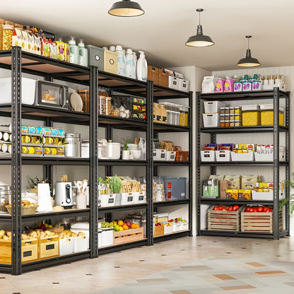 5-layer Steel Frame - Capacity 150-300kg, Suitable for Home, Office, Warehouse, Multi-functional Floor-standing Shelf with Durable Steel Frame, Durable and Easy to Assemble, Storage Rack, Multi-functional Shelf, Sturdy Structure, Storage Rack Storage