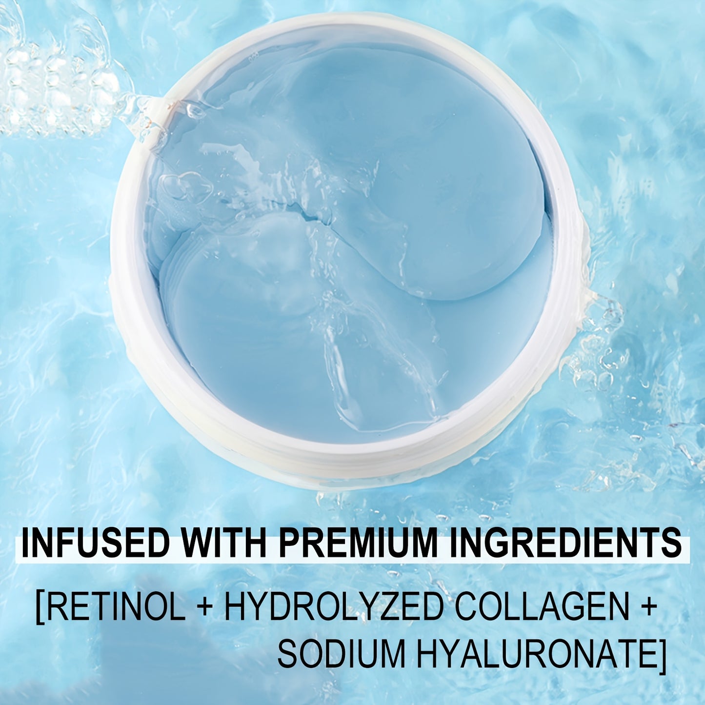60-Pcs Collagen and Retinol Eye Masks, Intensive Hydration, Deep Moisturizing, Leaves Eye Area Skin More Delicate and Firm, Gives Eye Skin Radiance, Improves Skin Elasticity, Eliminates Dryness and Dullness, Eye Care, Eye Masks, Eye Patches