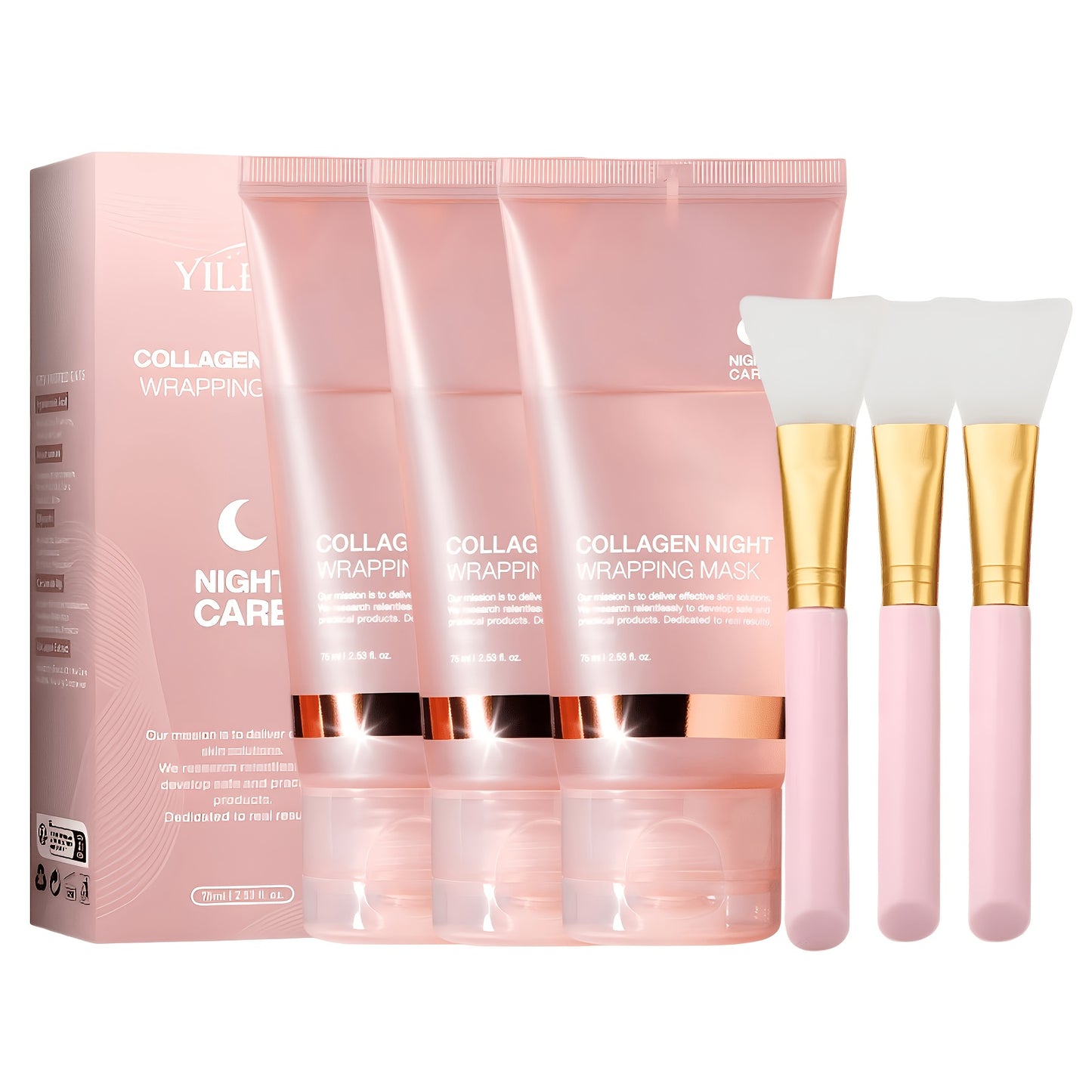 Collagen Mask Night Nourishing Mask Deeply Moisturizing And Firming, Moisturizing And Hydrating, Alcohol-Free, Suitable for All Skin Types, Contains Hyaluronic Acid And Niacinamide