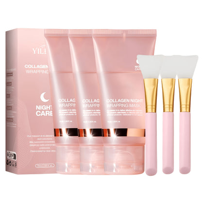Collagen Mask Night Nourishing Mask Deeply Moisturizing And Firming, Moisturizing And Hydrating, Alcohol-Free, Suitable for All Skin Types, Contains Hyaluronic Acid And Niacinamide